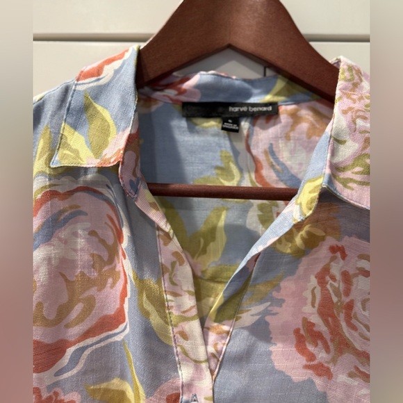 Harve Benard floral Blouse Sz S - Picture 5 of 10